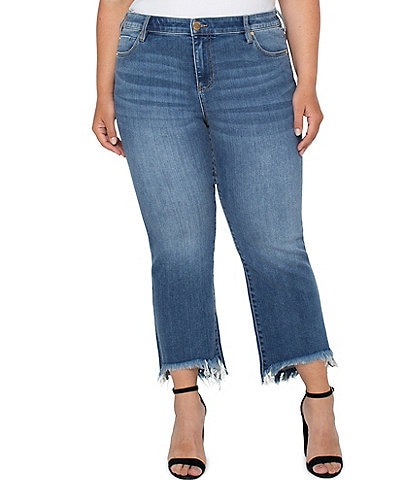 Liverpool Los Angeles Plus Size Hannah Fray Hem Flare Ankle Jeans