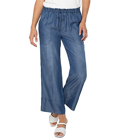 Liverpool Los Angeles Pull-On Tie Waist Wide Leg Pants