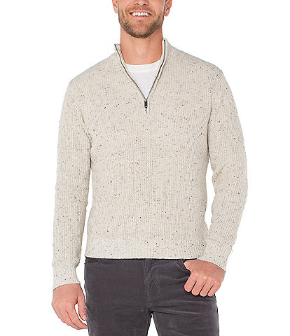 Liverpool Los Angeles Quarter Zip Long Sleeve Wool Blend Sweater