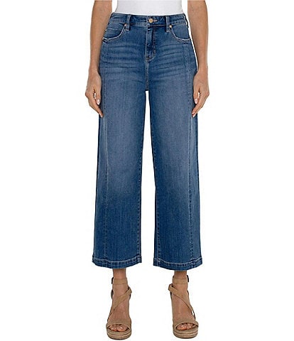 Liverpool Los Angeles Stride Denim High Rise Wide Leg Cropped Jeans