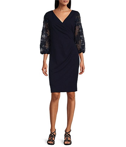 Livia Jolie by Le Bos 3/4 Sequin Lace Sleeve Sheath Dress