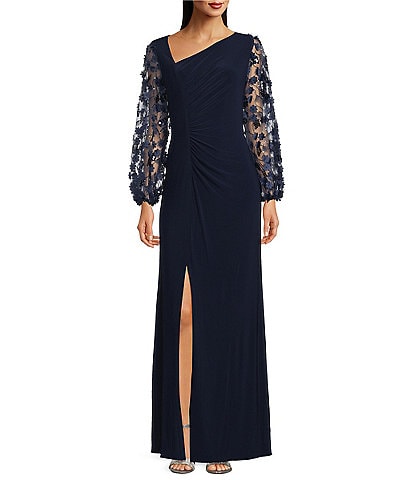 Livia Jolie by Le Bos Long 3D Floral Sleeve Dress