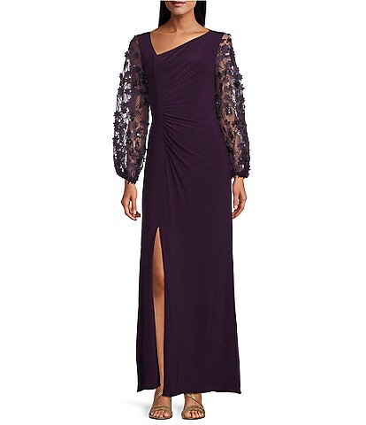 Livia Jolie by Le Bos Long 3D Floral Sleeve Dress
