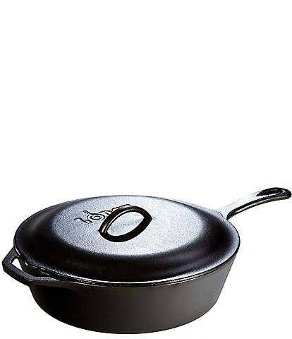 Lodge Cast Iron Covered Deep Skillet, 5 Qt.