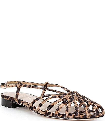 Loeffler Randall Devon Leopard Print Caged Toe Flats