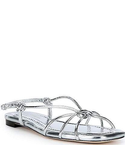 Loeffler Randall Karly Metallic Flat Strappy Sandals
