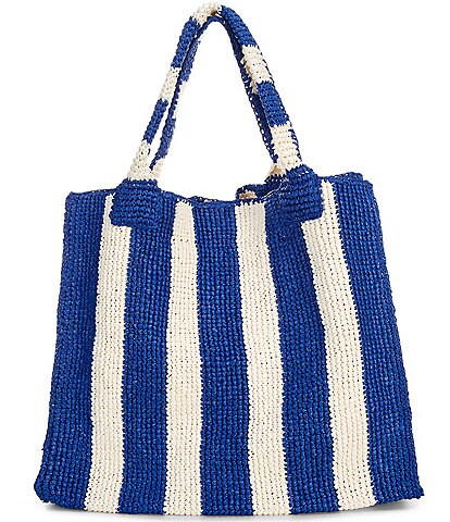 Loeffler Randall Striped Raffia Tote Bag