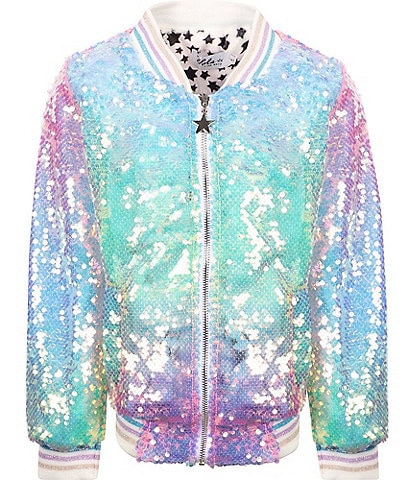Lola + The Boys Little/Big Girls 2-12 Icy Ombre Sequin Bomber Jacket