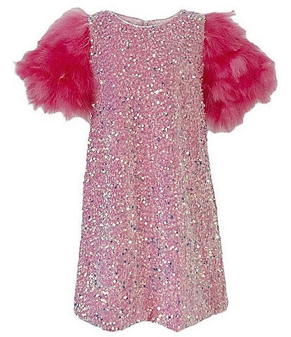 Lola + The Boys Little/Big Girls Jade Feather Party Dress