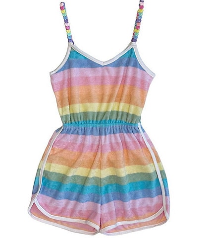 Lola + The Boys Little/Big Girls Ombre Beaded Sleeveless Romper