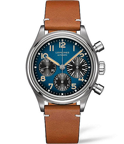 Longines Men's Avigation BigEye Automatic Brown Leather Strap Watch