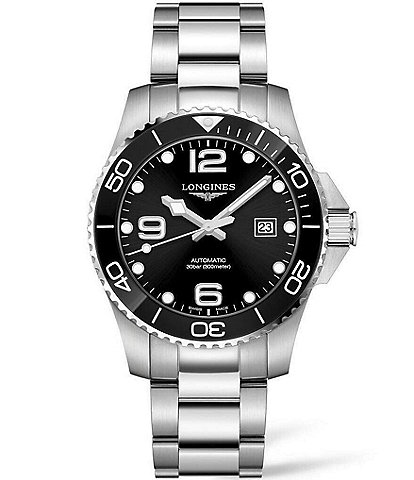 Longines Men's Hydroconquest Automatic Black Dial Stainless Steel Bracelet Watch