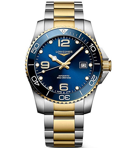 Longines Men's Hydroconquest Automatic Stainless Steel Yellow Gold PVD Bracelet Watch