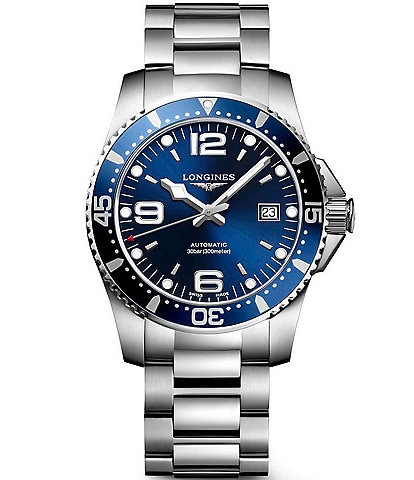 Longines Men's Hydroconquest Blue Dial Automatic Silver Stainless Steel Bracelet Watch