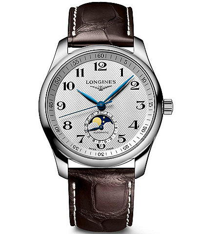 Longines Men's Master Collection Automatic Brown Leather Strap Watch