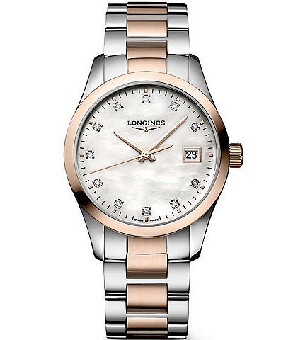 Longines Women's Conquest Classic Quartz Analog Two Tone Stainless Steel Bracelet Watch