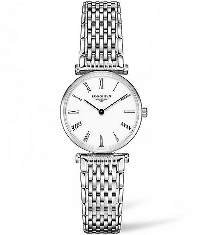 Longines Women's La Grande Classique Quartz Analog White Dial Silver Stainless Steel Bracelet Watch
