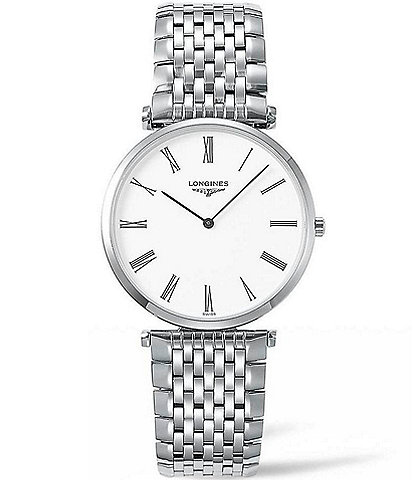Longines Women's La Grande Classique Quartz Analog White Dial Stainless Steel Bracelet Watch