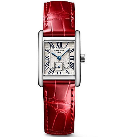 Longines Women's Mini Dolcevita Quart Stainless Steel Alligator Strap Watch