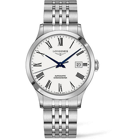 Longines Women's 40mm Record Collection Automatic Stainless Steel Bracelet Watch