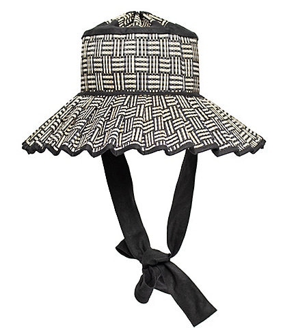 Lorna Murray Black Bamboo Island Ravello Maxi Pleated Sun Hat