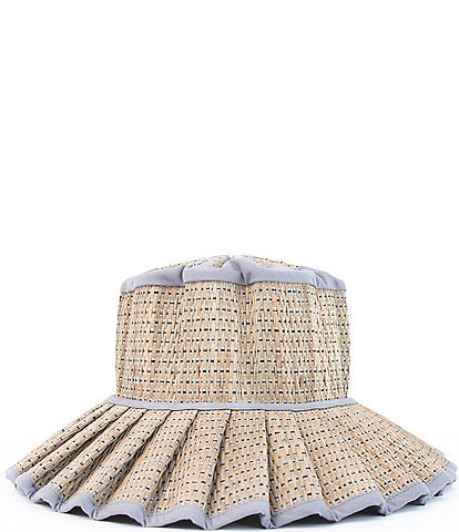 Lorna Murray Tropics Island Capri Midi Weave Pleated Sun Hat