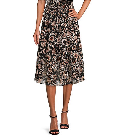 Lost + Wander Eclipse of The Heart Coordinating Floral Print A-Line Midi Skirt