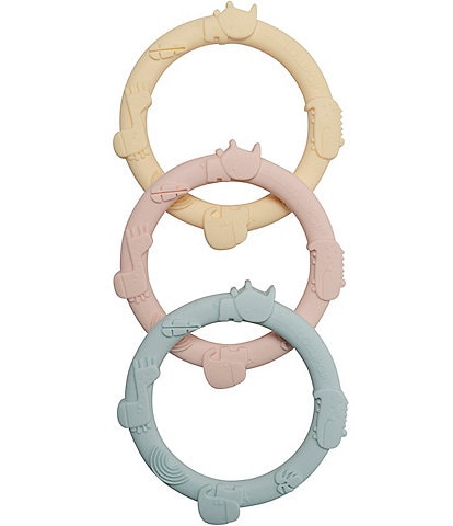 Loulou Lollipop Baby Pastel Wild Teether Ring Set