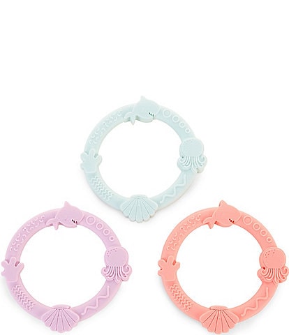 LouLou Lollipop Shell Pink Wild Teether Ring Set