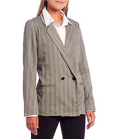 Love & Piece Long Sleeve Notched Collar Printed Blazer