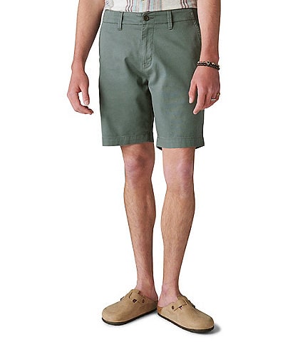 Lucky Brand 9#double; Inseam Twill Flat Front Shorts