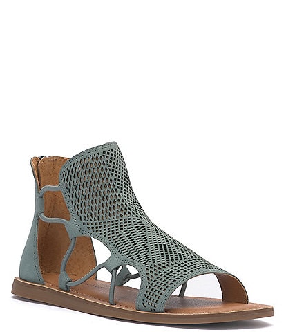 Lucky Brand Bartega Perforated Leather Gladiator Sandals