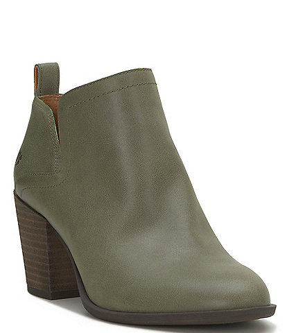 Lucky Brand Branndi Leather Side Dip Booties
