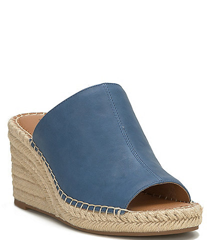 Lucky Brand Cabriah Leather Espadrille Wedge Sandals