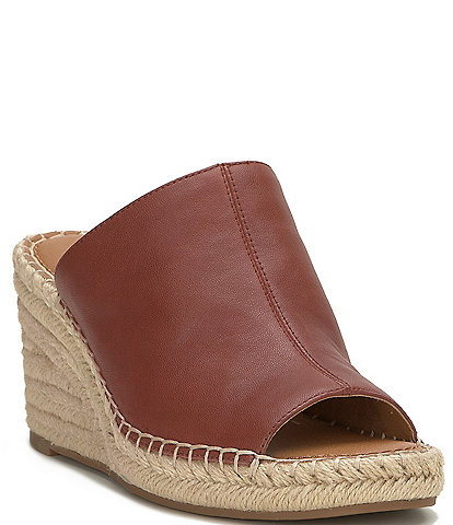 Lucky Brand Cabriah Leather Espadrille Wedge Sandals