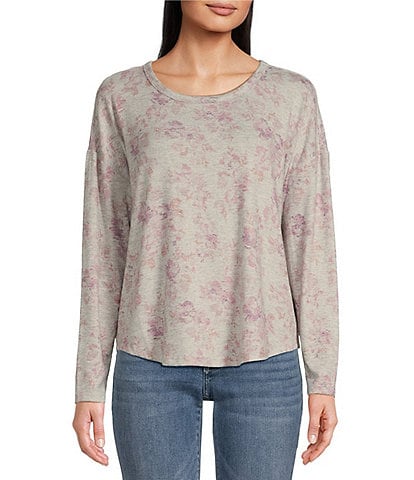 Lucky Brand Cloud Floral Crew Neck Top