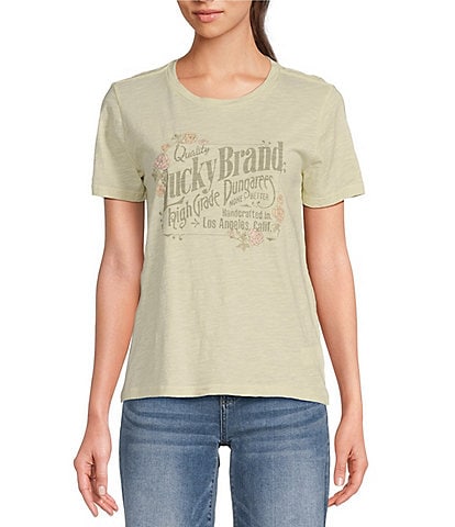 Lucky Brand Women's Graphic Tee Short Sleeve Top Lightweight Pick Size  Color