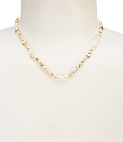 Lucky Brand Freshwater Pearl Beaded Collar Necklace