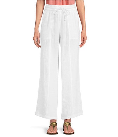 Lucky Brand Gauze High Rise Wide Leg Pants