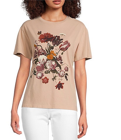 Lucky Brand Heritage Floral Bouquet Crew Neck Short Sleeve Tee