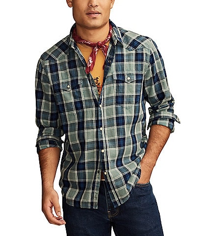 Lucky Brand Indigo Western Long Sleeve Shirt