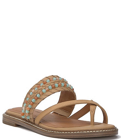 Lucky Brand Kaykey Toe Ring Beaded Band Flat Sandals