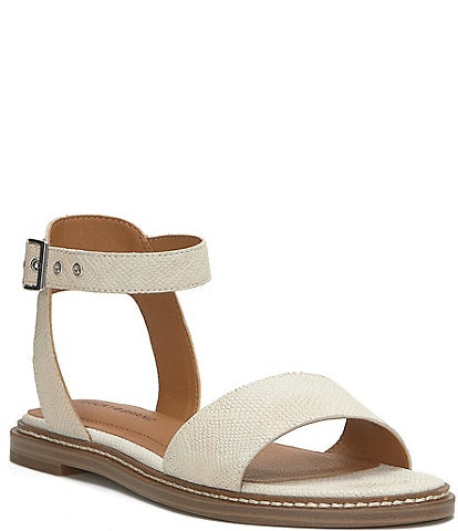 Lucky Brand Kimaya Embossed Leather Ankle Strap Sandals