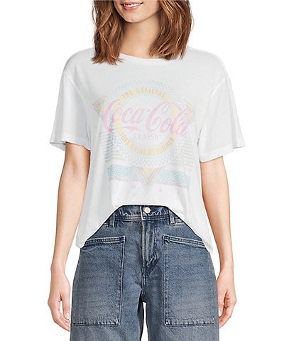 Lucky Brand Knit Coca-Cola Classic Crew Neck Short Sleeve Tee Shirt