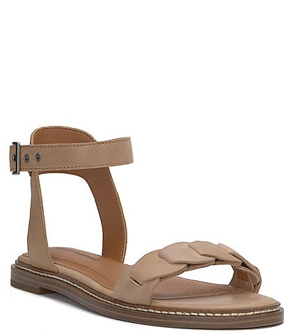 Lucky Brand Kyndall Leather Ankle Strap Flat Sandals