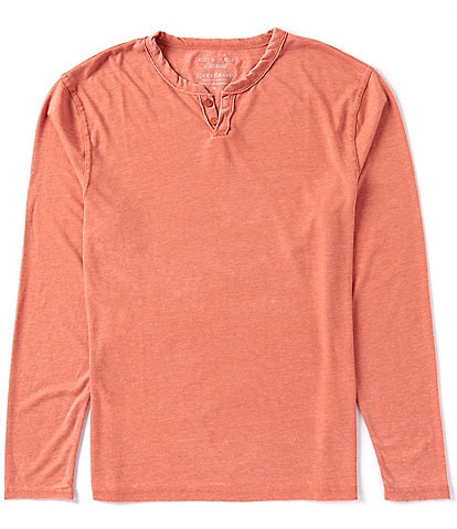 Lucky Brand Long Sleeve Burnout Notch Henley Shirt