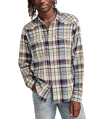 Lucky Brand Long Sleeve Plaid Woven Western Shirt