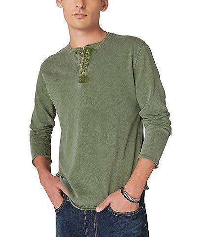 Lucky Brand Long Sleeve Slub Knit Henley T-Shirt