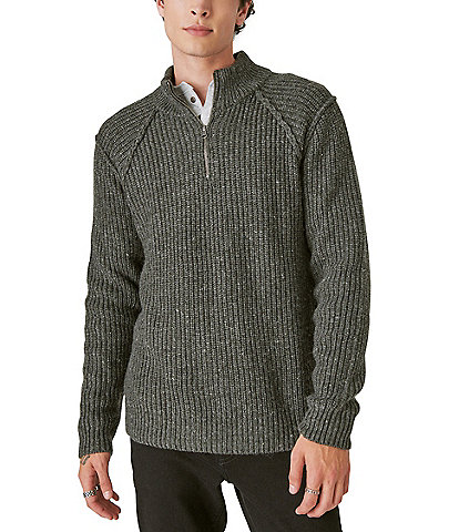 Lucky Brand Long Sleeve Tweed Wool-Blend Sweater
