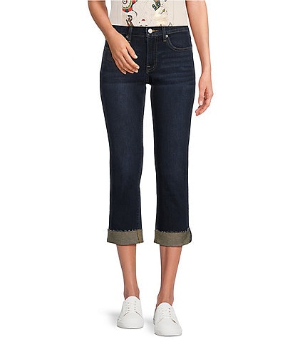 Lucky Brand Stretch Denim Mid Rise Cropped Relaxed Fit Jeans